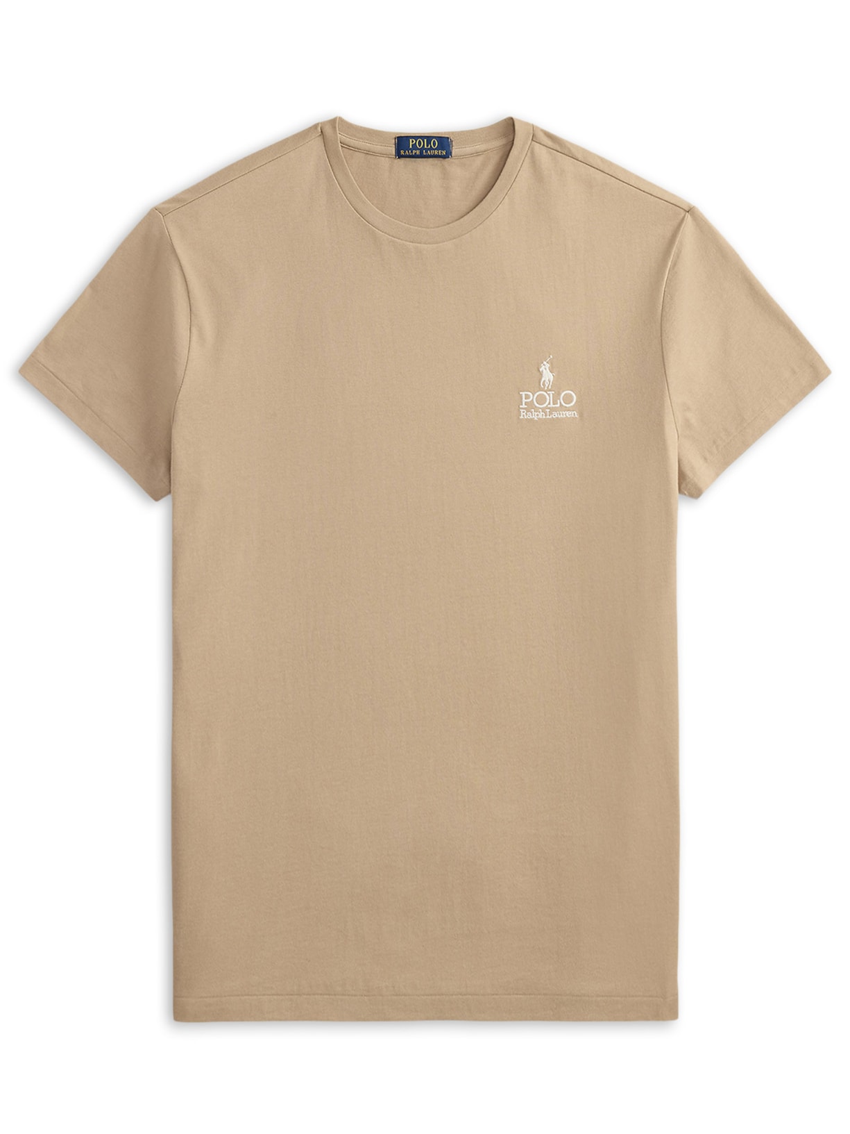 Camiseta Masculina Manga Curta Logo Deslocado Bege Polo Ralph Lauren