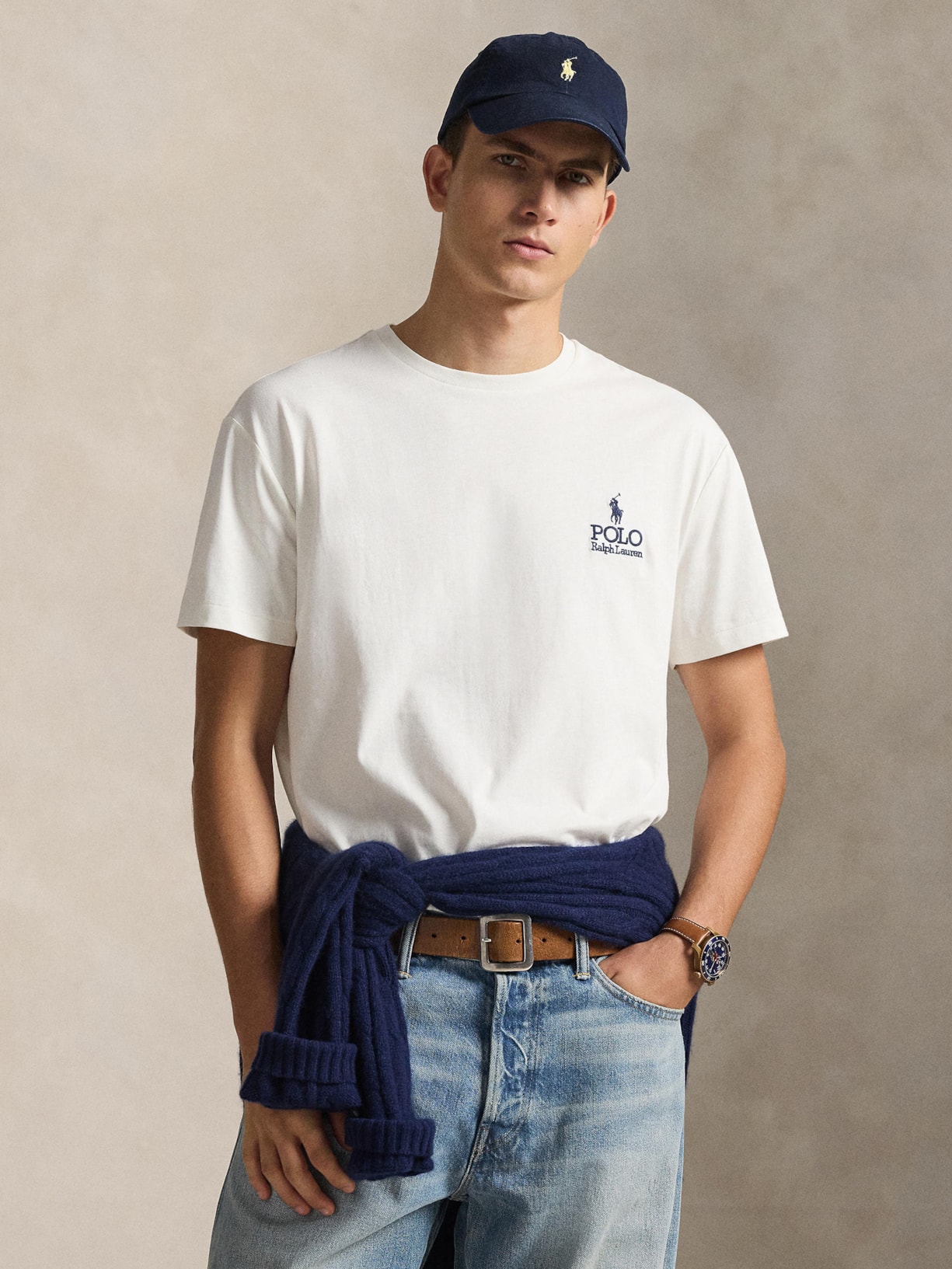Camiseta Masculina Manga Curta Logo Deslocado Branco Polo Ralph Lauren