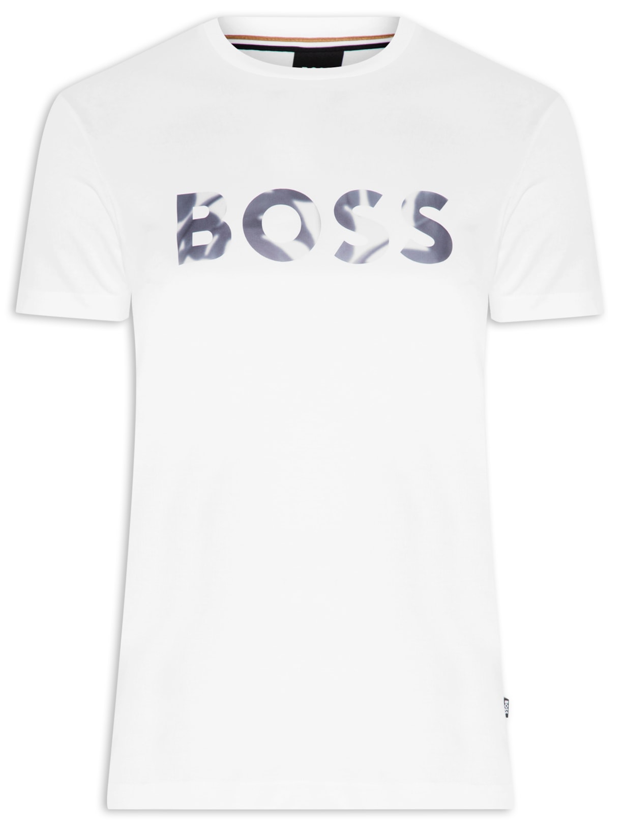 Camiseta Masculina Manga Curta Logo Estampado Thompson Branco Boss