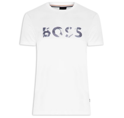 Camiseta Masculina Manga Curta Logo Estampado Thompson - Branco