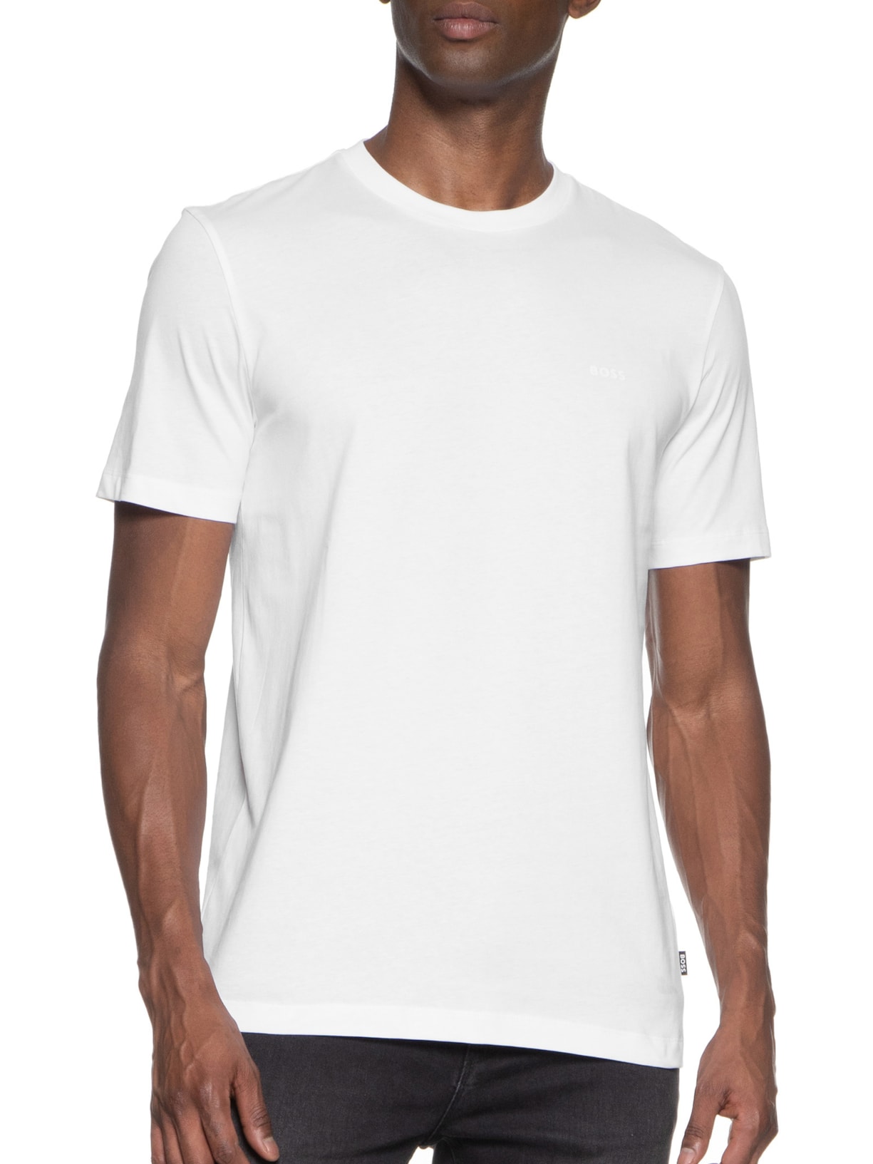 Camiseta Masculina Manga Curta Logo Estampado Thompson Branco Boss