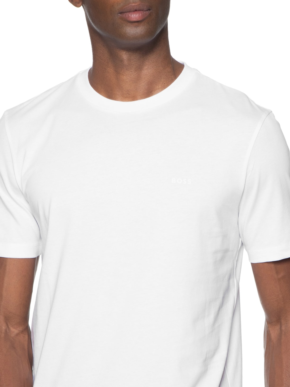 Camiseta Masculina Manga Curta Logo Estampado Thompson Branco Boss