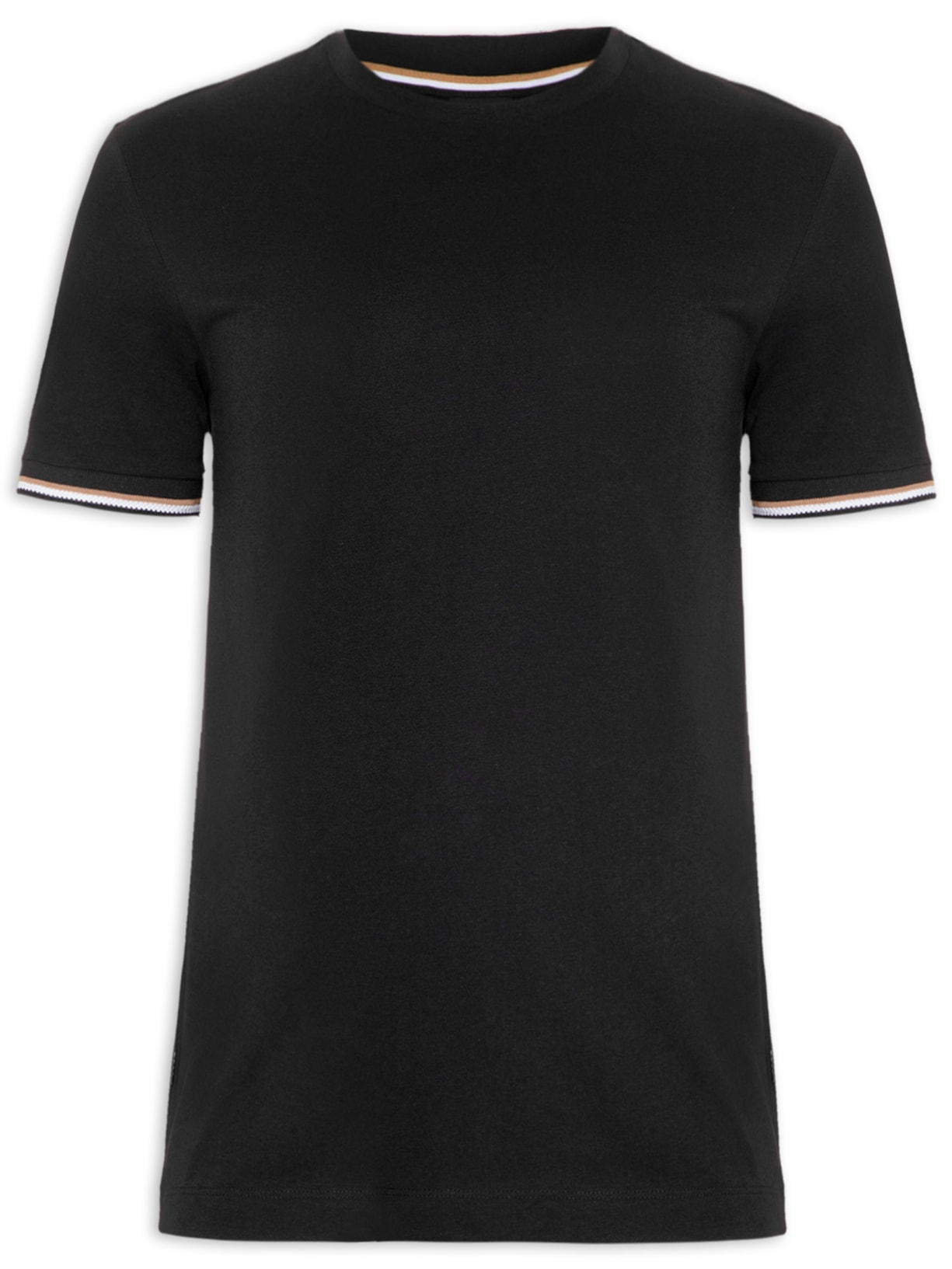 Camiseta Masculina Manga Curta Logo Estampado Thompson - Preto