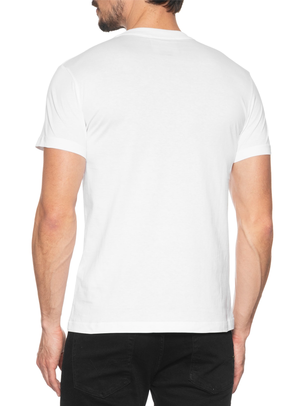 Camiseta Masculina Manga Curta Logo Foil Branco  Versace Jeans Couture