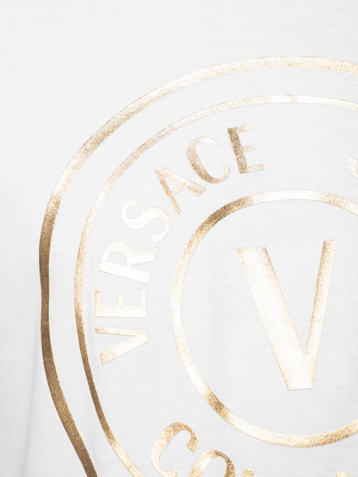 Camiseta Masculina Manga Curta Logo Foil Branco Versace Jeans Couture
