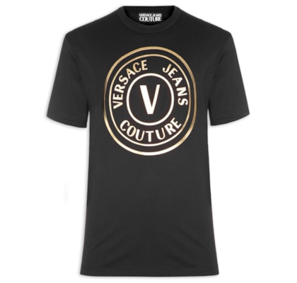 Camiseta Masculina Manga Curta Logo Foil Grande - Preto