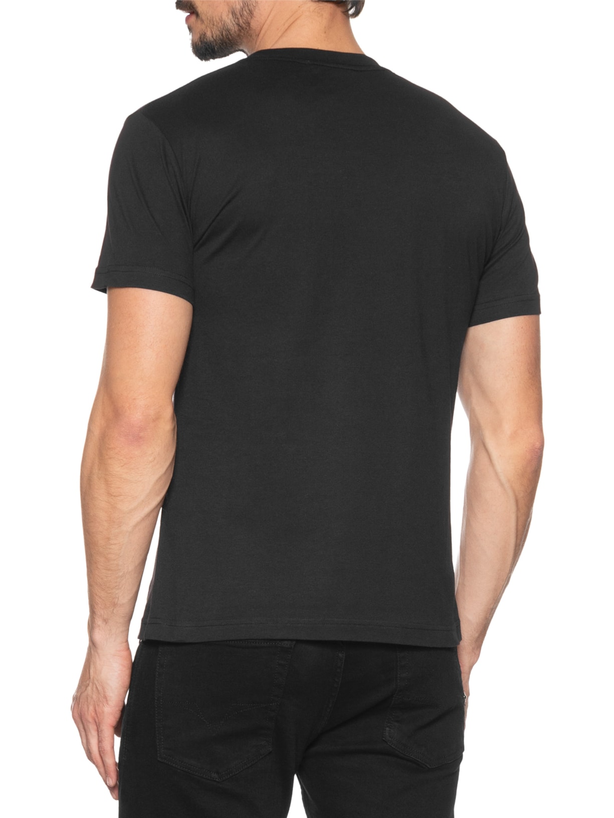 Camiseta Masculina Manga Curta Logo Foil Preto Versace Jeans Couture