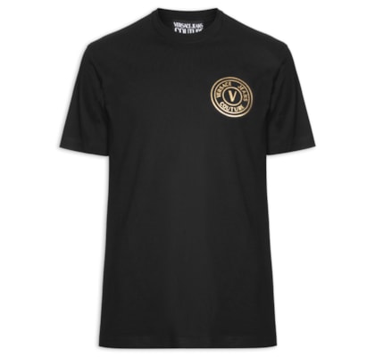 Camiseta Masculina Manga Curta Logo Foil - Preto