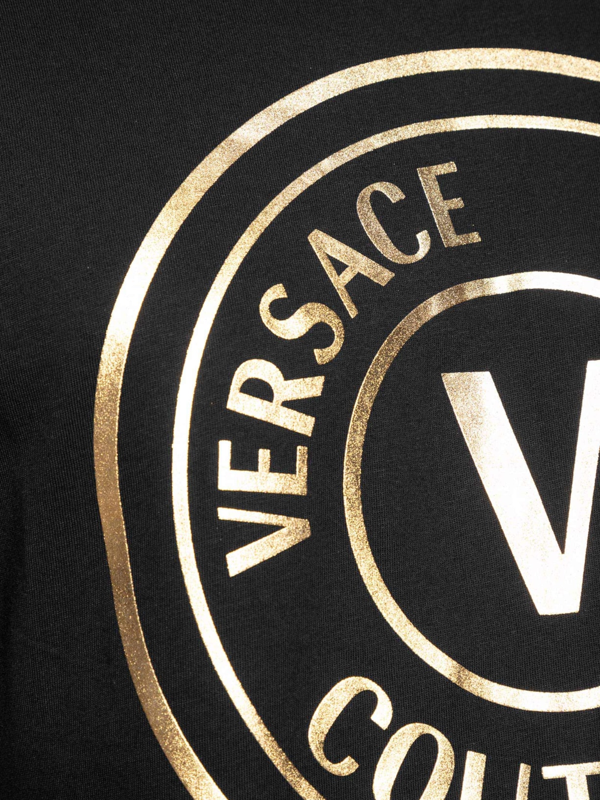 Camiseta Masculina Manga Curta Logo Foil Preto  Versace Jeans Couture