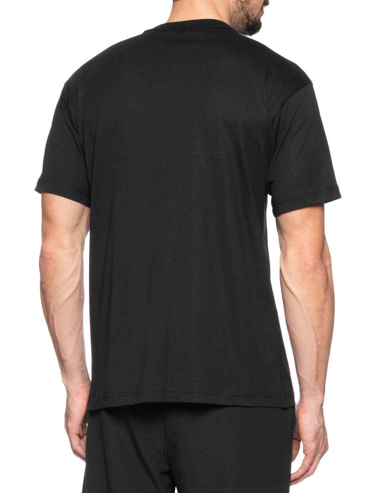 Camiseta Masculina Manga Curta Logo Foil Preto  Versace Jeans Couture