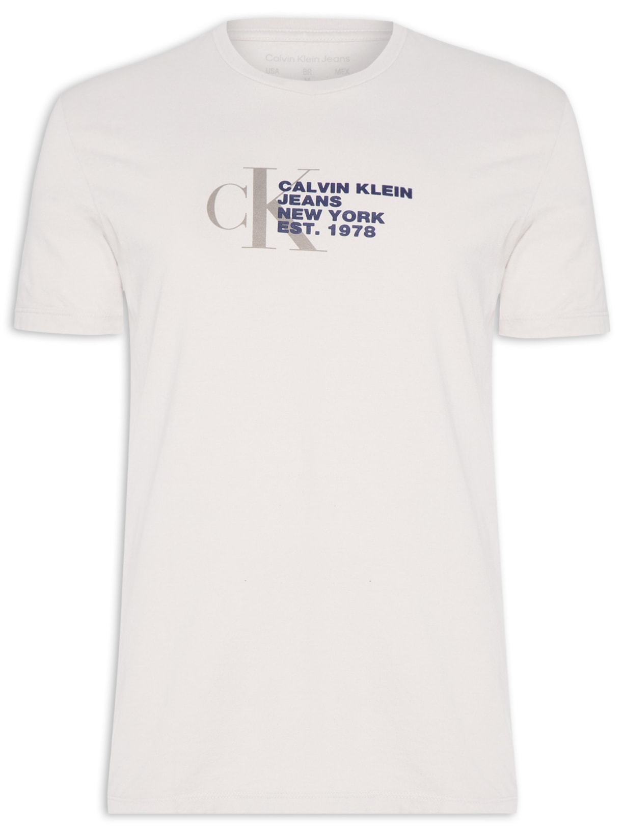 Camiseta Masculina Manga Curta Logo Monogram Statement - Cinza