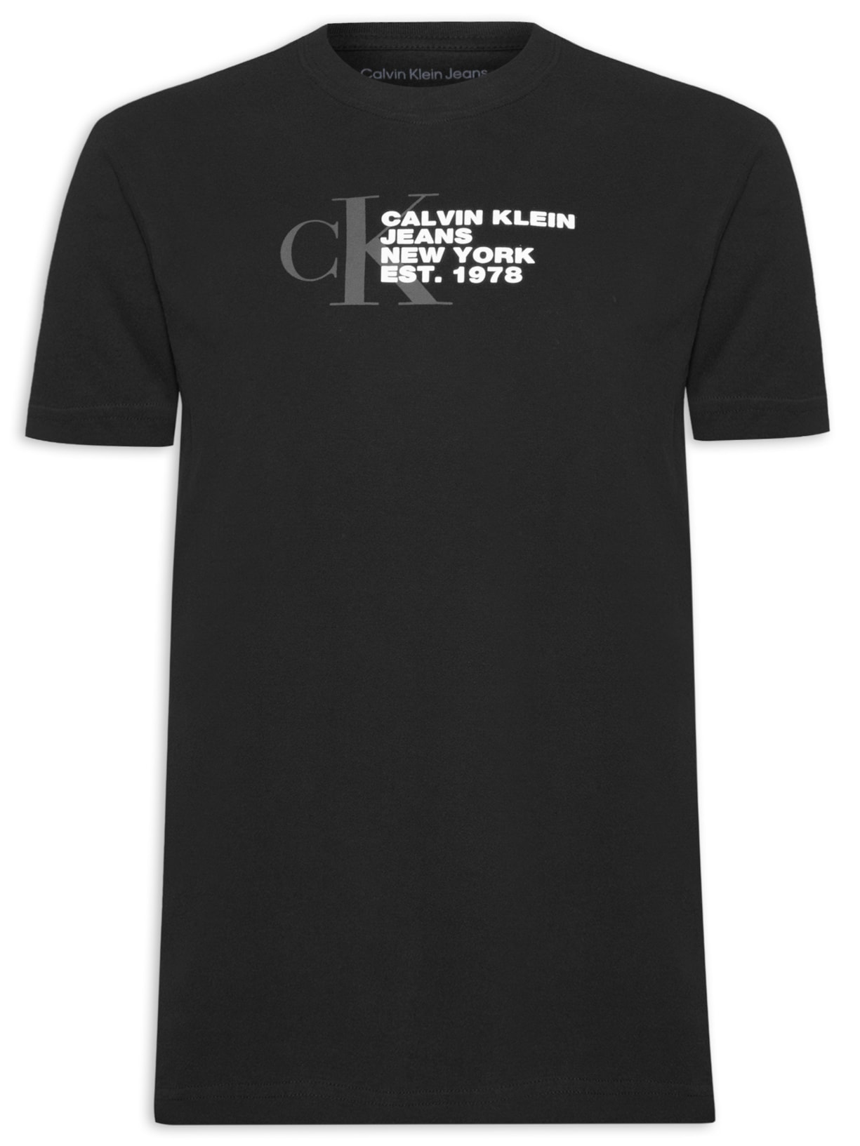 Camiseta Masculina Manga Curta Logo Monogram Statement - Preto