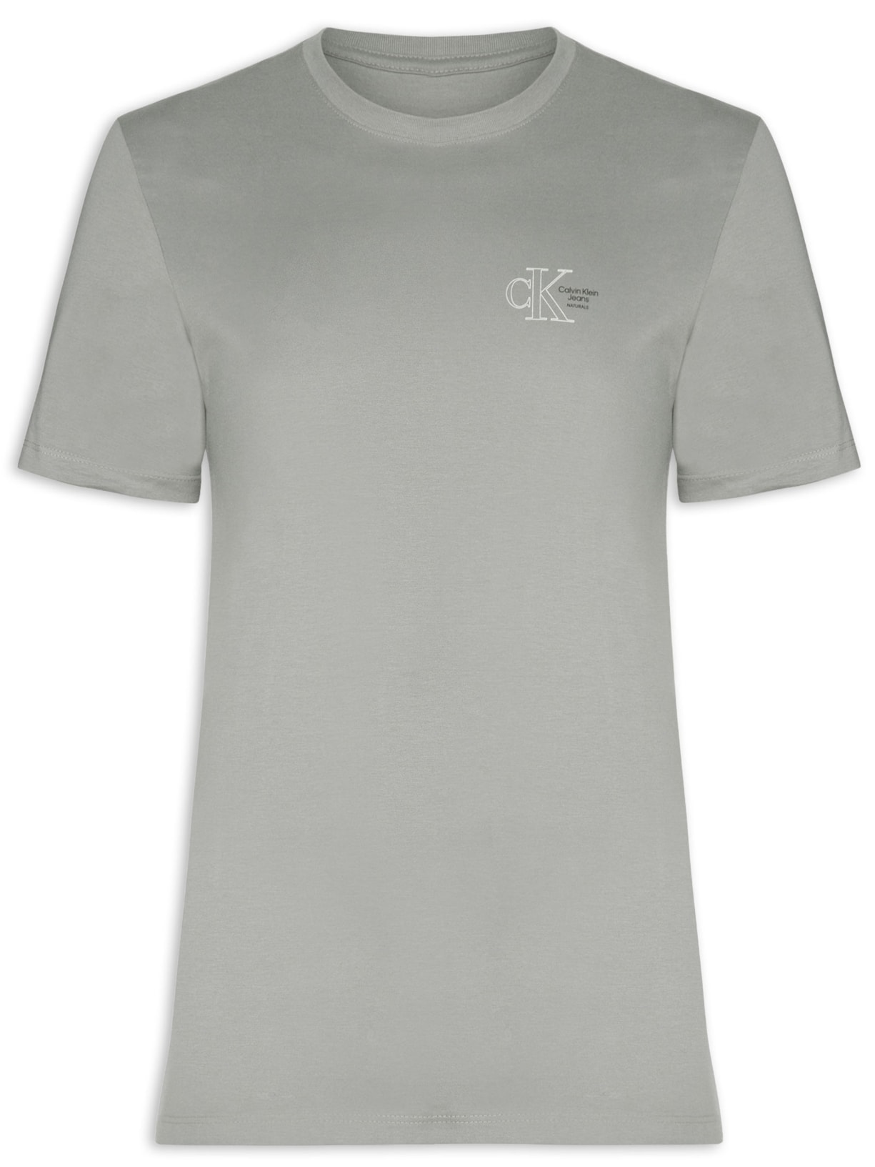 Camiseta Masculina Manga Curta Logo Naturals Peito Cinza  Calvin Klein Jeans