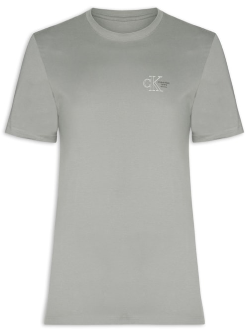 Camiseta Masculina Manga Curta Logo Naturals Peito - Cinza