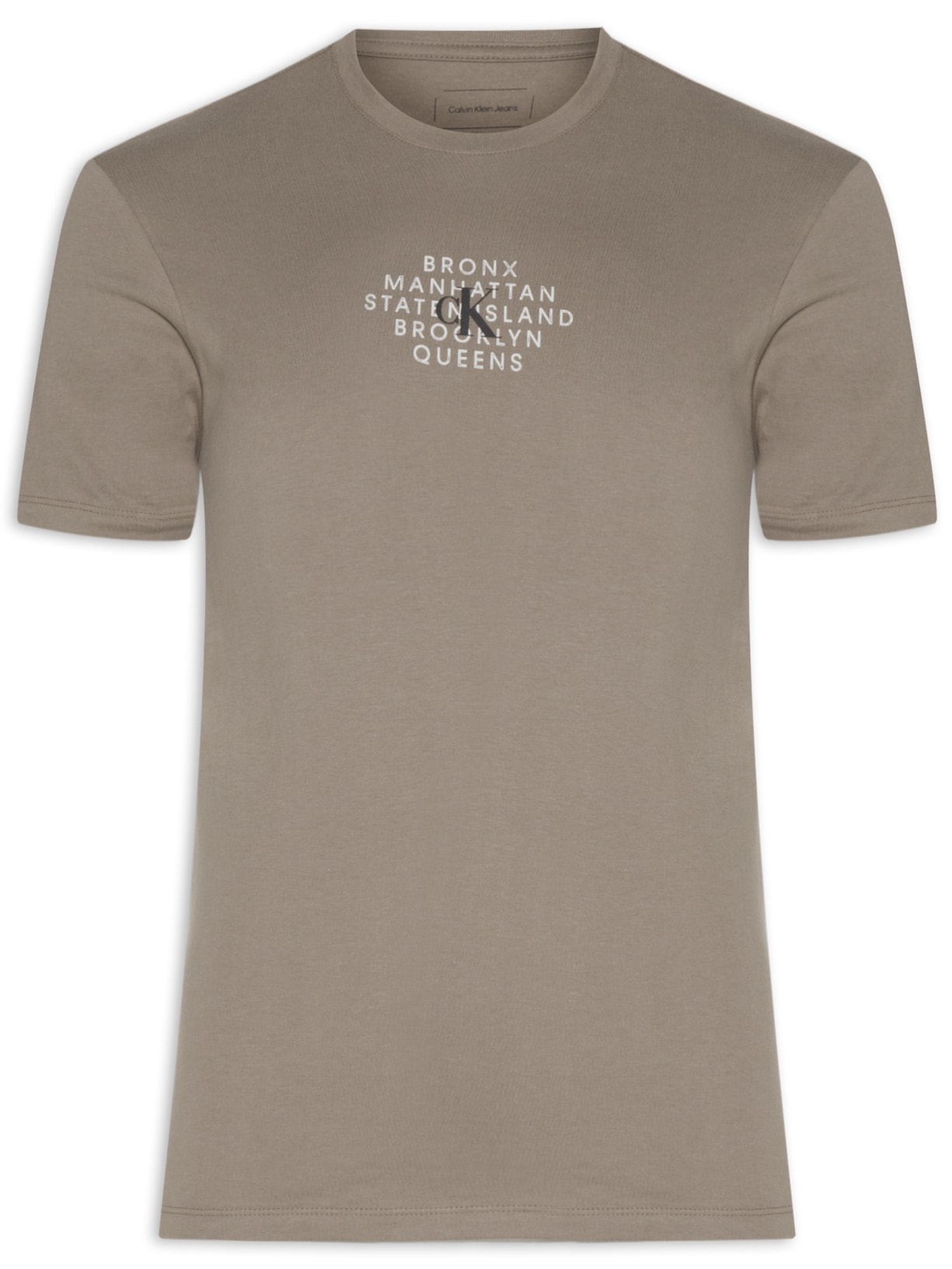 Camiseta Masculina Manga Curta Logo Nyc Stamp - Bege