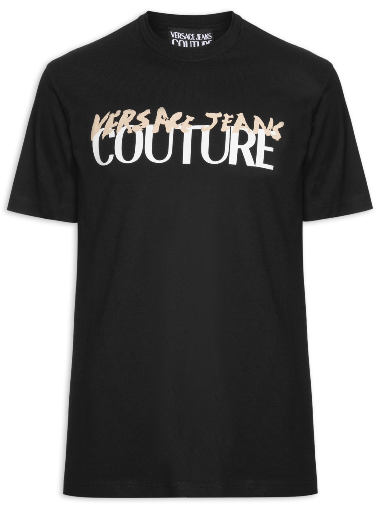 Camiseta Masculina Manga Curta Logo Preto Versace Jeans Couture