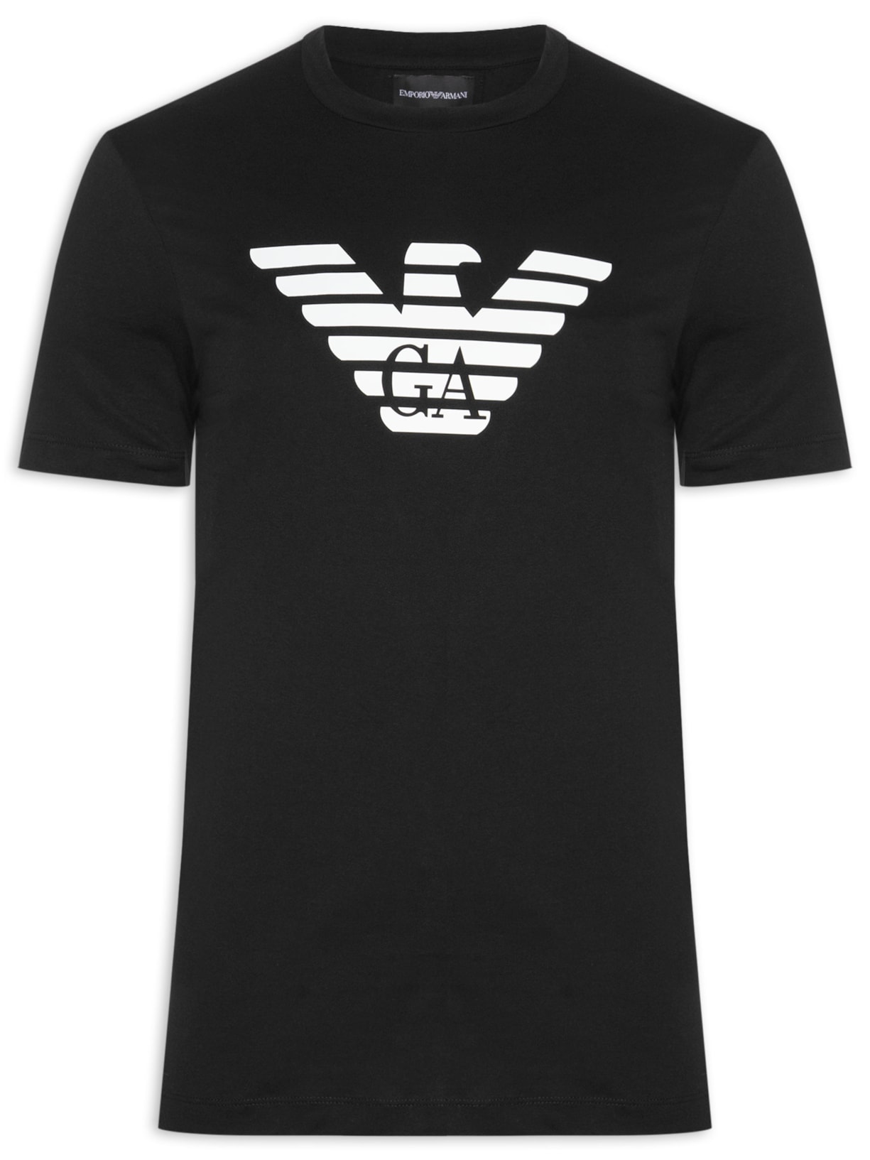 Camiseta Masculina Manga Curta Logo Preto Emporio Armani