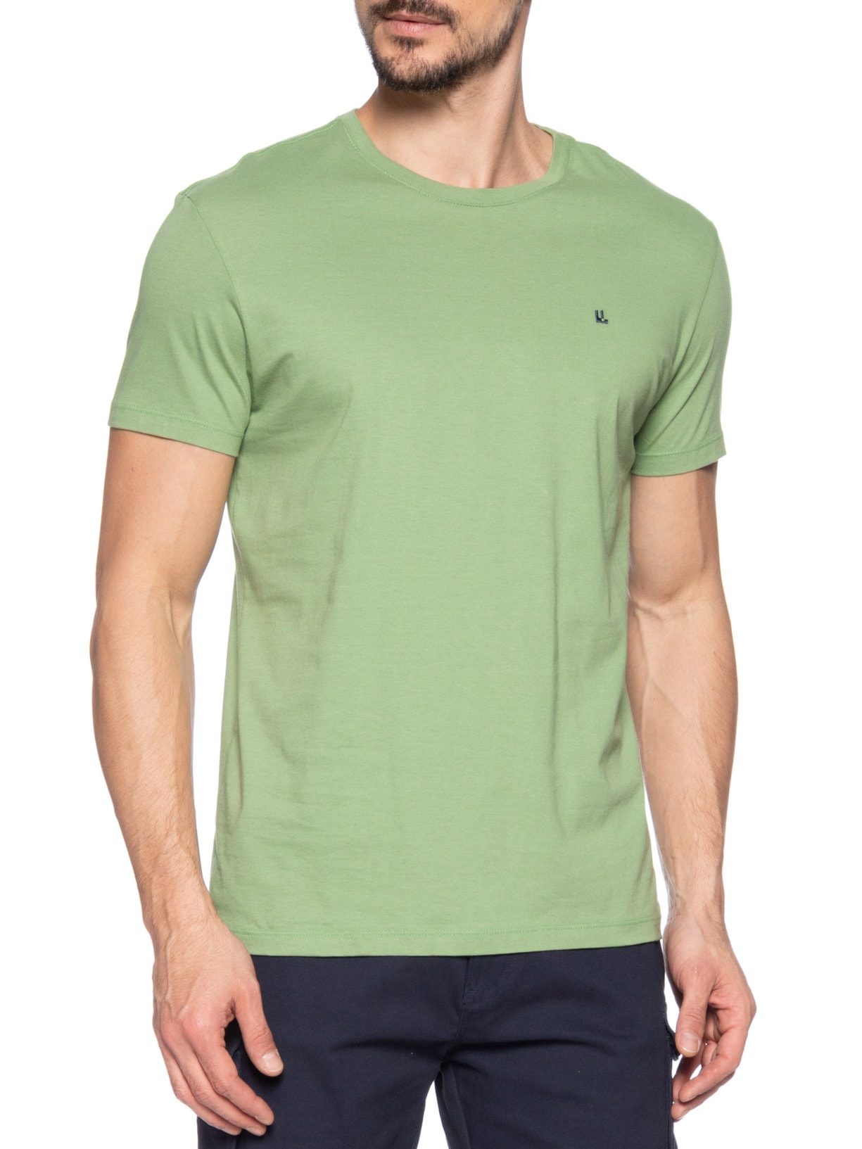Camiseta Masculina Manga Curta Logo Verde Foxton