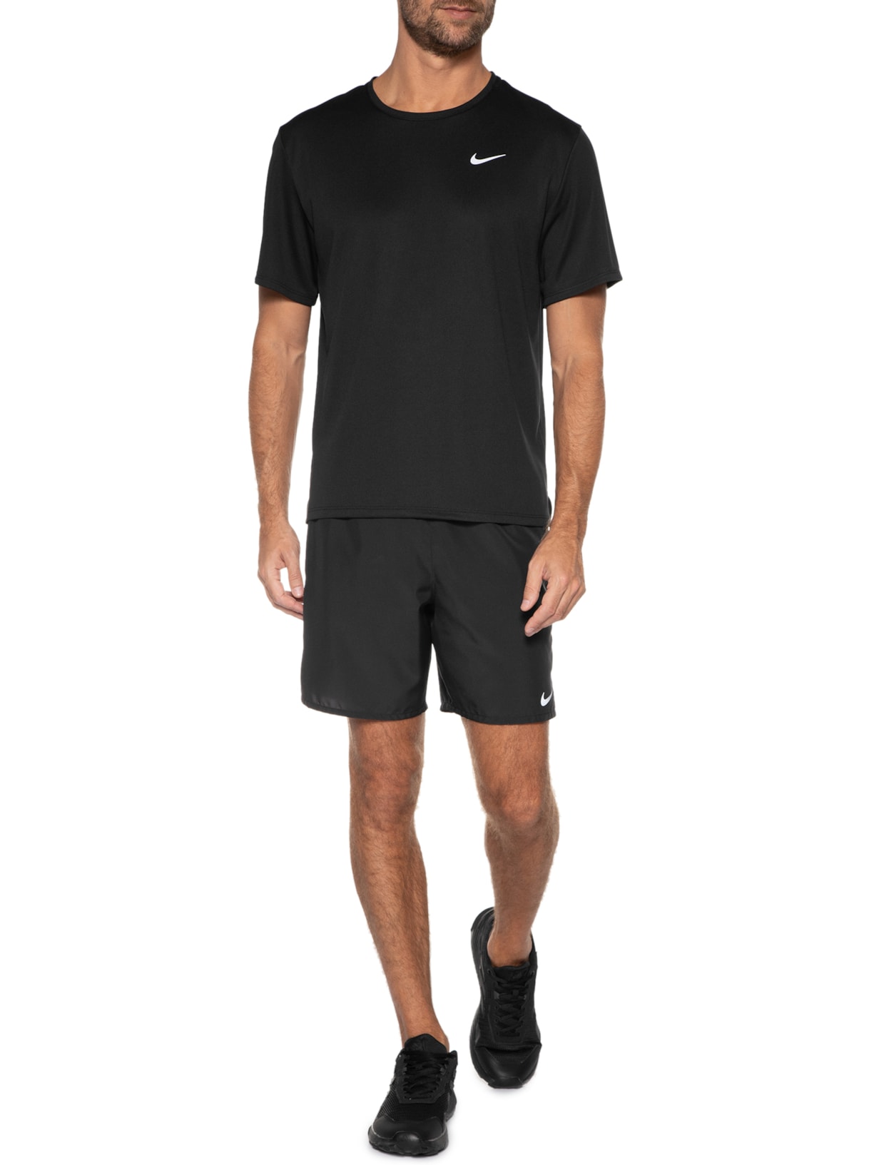 Camiseta Masculina Manga Curta M Df Uv Miler Ss Preto Nike