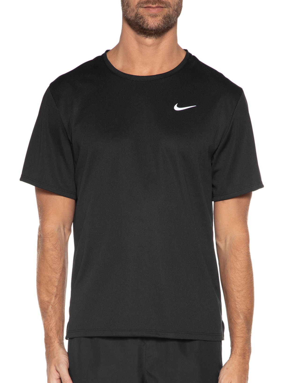 Camiseta Masculina Manga Curta M Df Uv Miler Ss Preto Nike