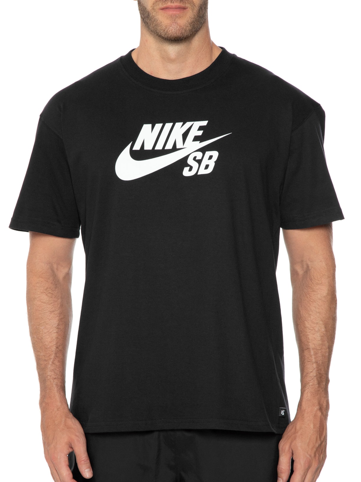 Camiseta Masculina Manga Curta M Nk Sb Tee Logo Preto Nike