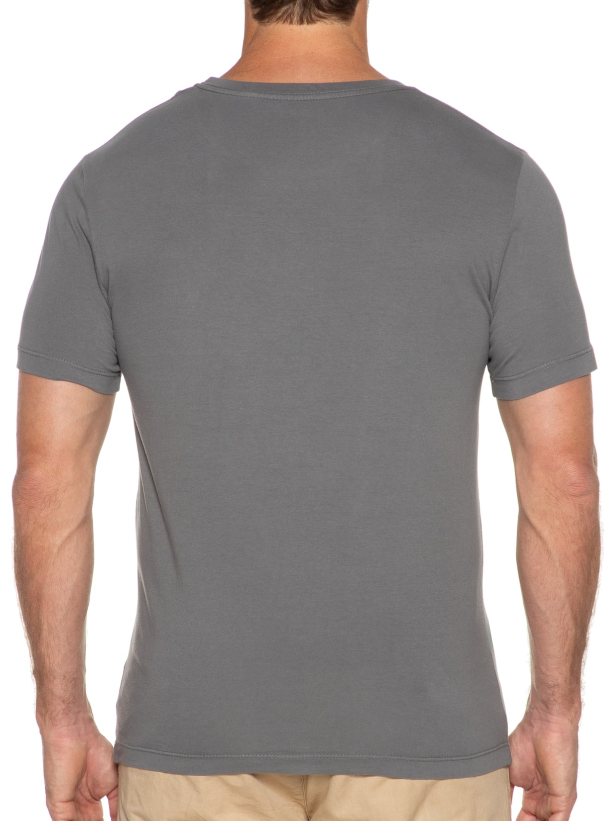 Camiseta Masculina Manga Curta Malha Básica Cinza Vr