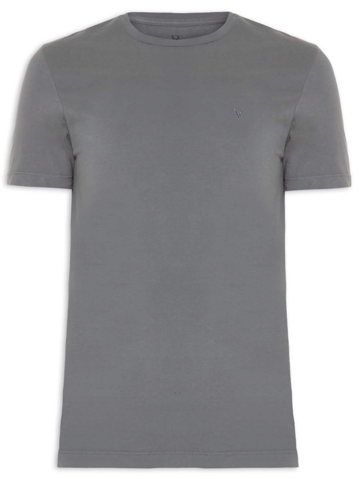 Camiseta Masculina Manga Curta Malha Básica Cinza Vr