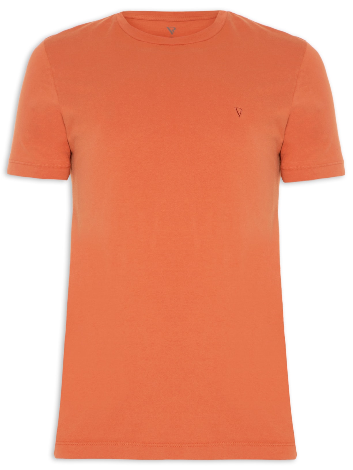 Camiseta Masculina Manga Curta Malha Básica - Laranja