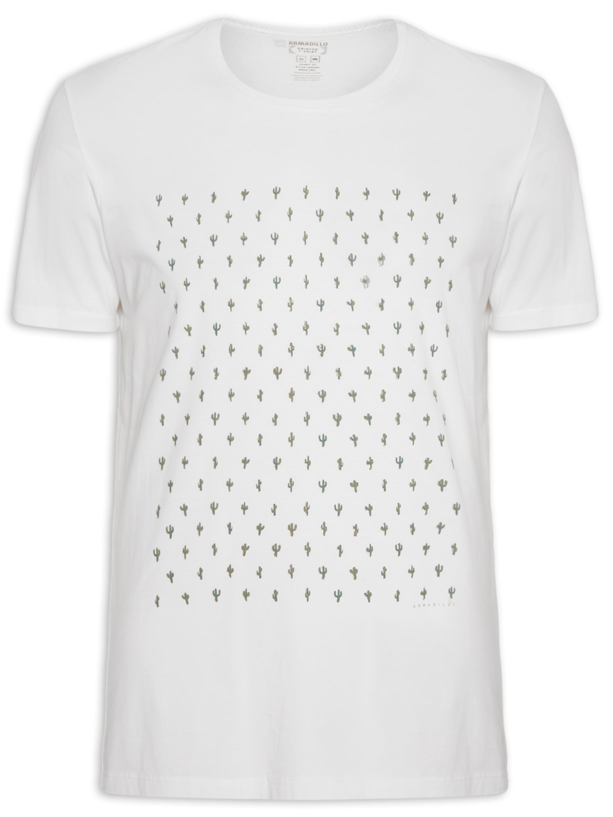 Camiseta Masculina Manga Curta Malha Cactus Line - Off White