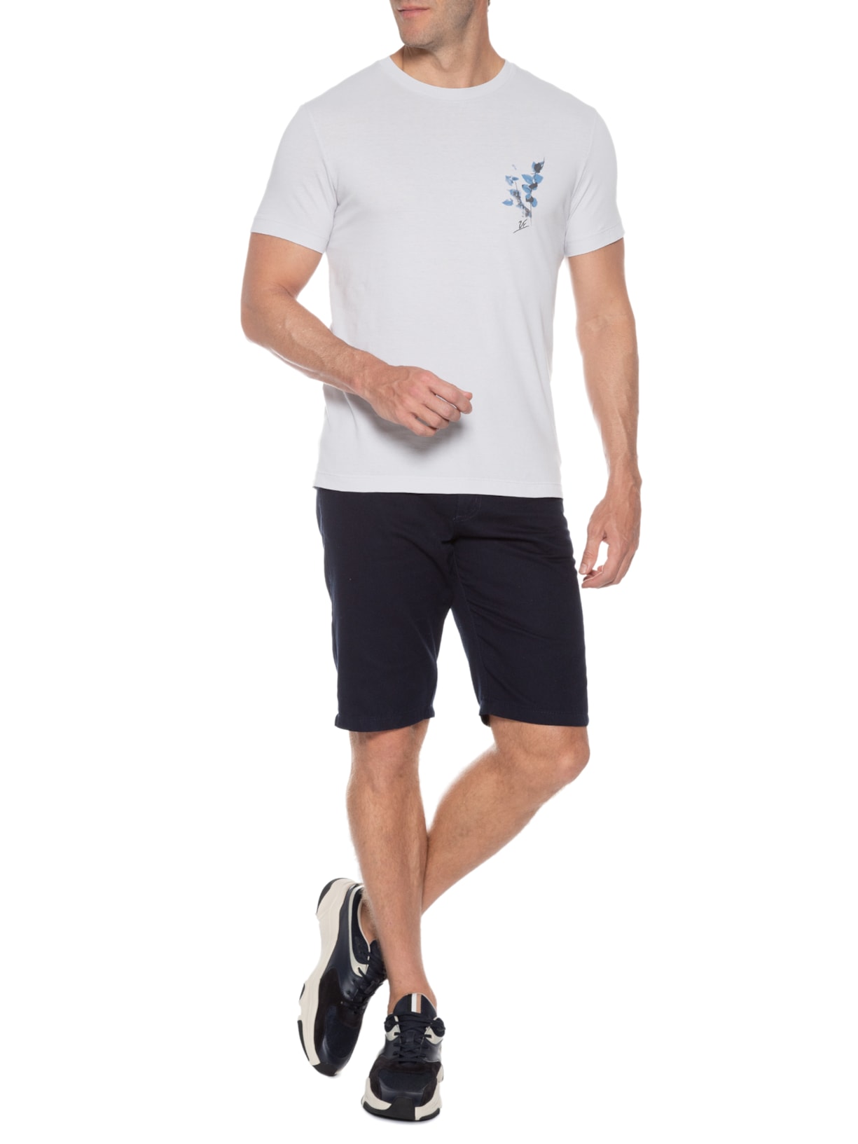 Camiseta Masculina Manga Curta Malha Estampa Sunset Cinza Vr