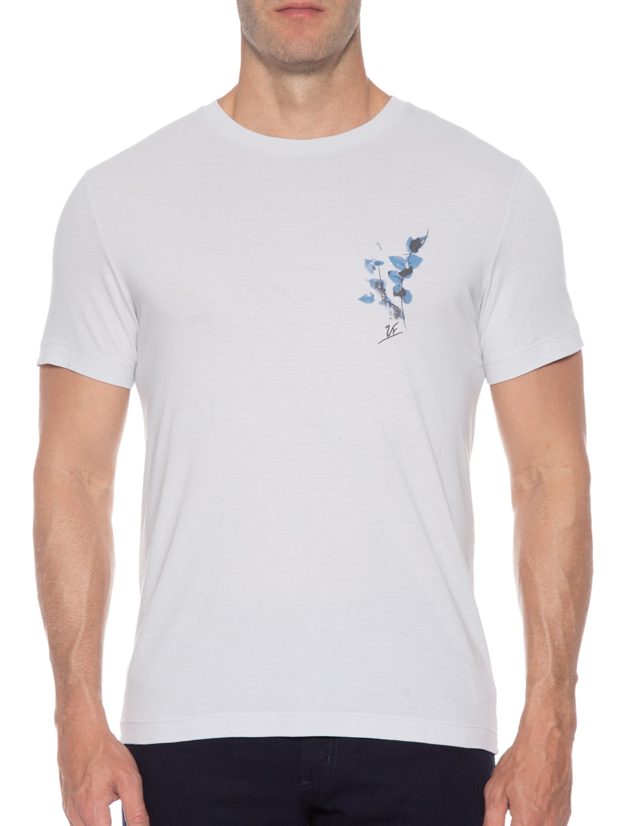 Camiseta Masculina Manga Curta Malha Estampa Sunset Cinza Vr