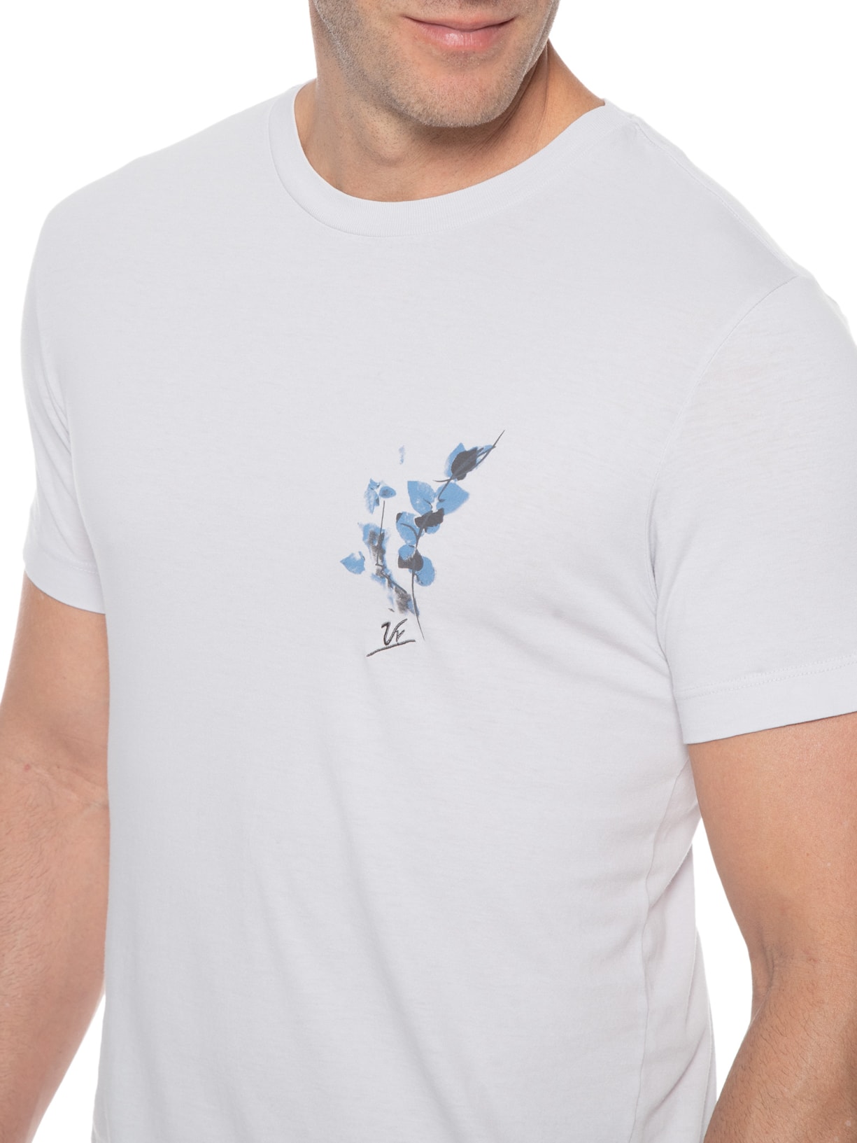 Camiseta Masculina Manga Curta Malha Estampa Sunset Cinza Vr