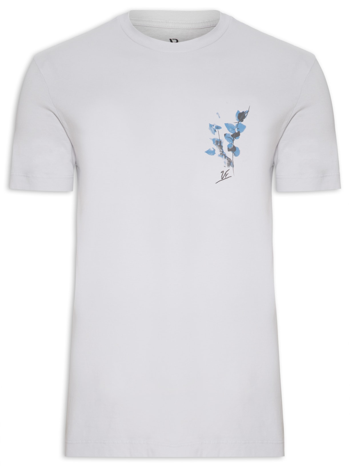 Camiseta Masculina Manga Curta Malha Estampa Sunset - Cinza