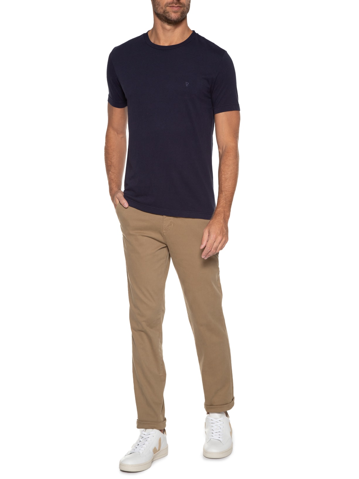 Camiseta Masculina Manga Curta Malha Gd Basica Careca Azul Vr