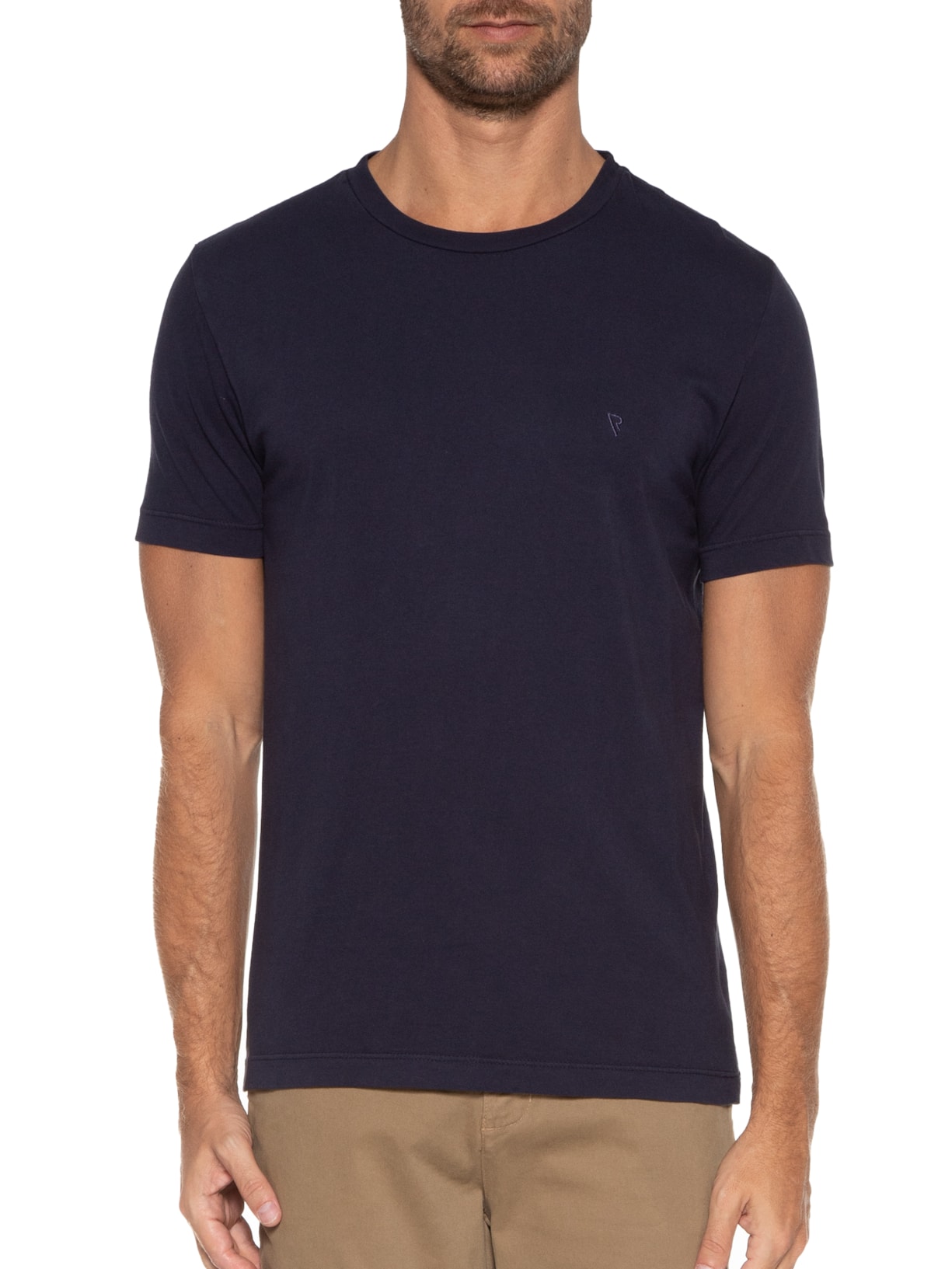 Camiseta Masculina Manga Curta Malha Gd Basica Careca Azul Vr