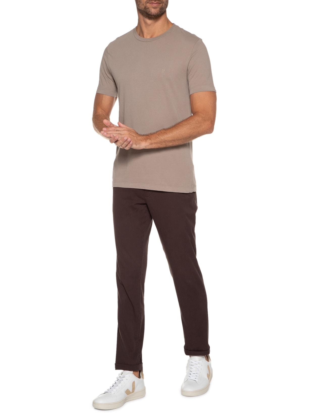 Camiseta Masculina Manga Curta Malha Gd Basica Careca Cinza Vr