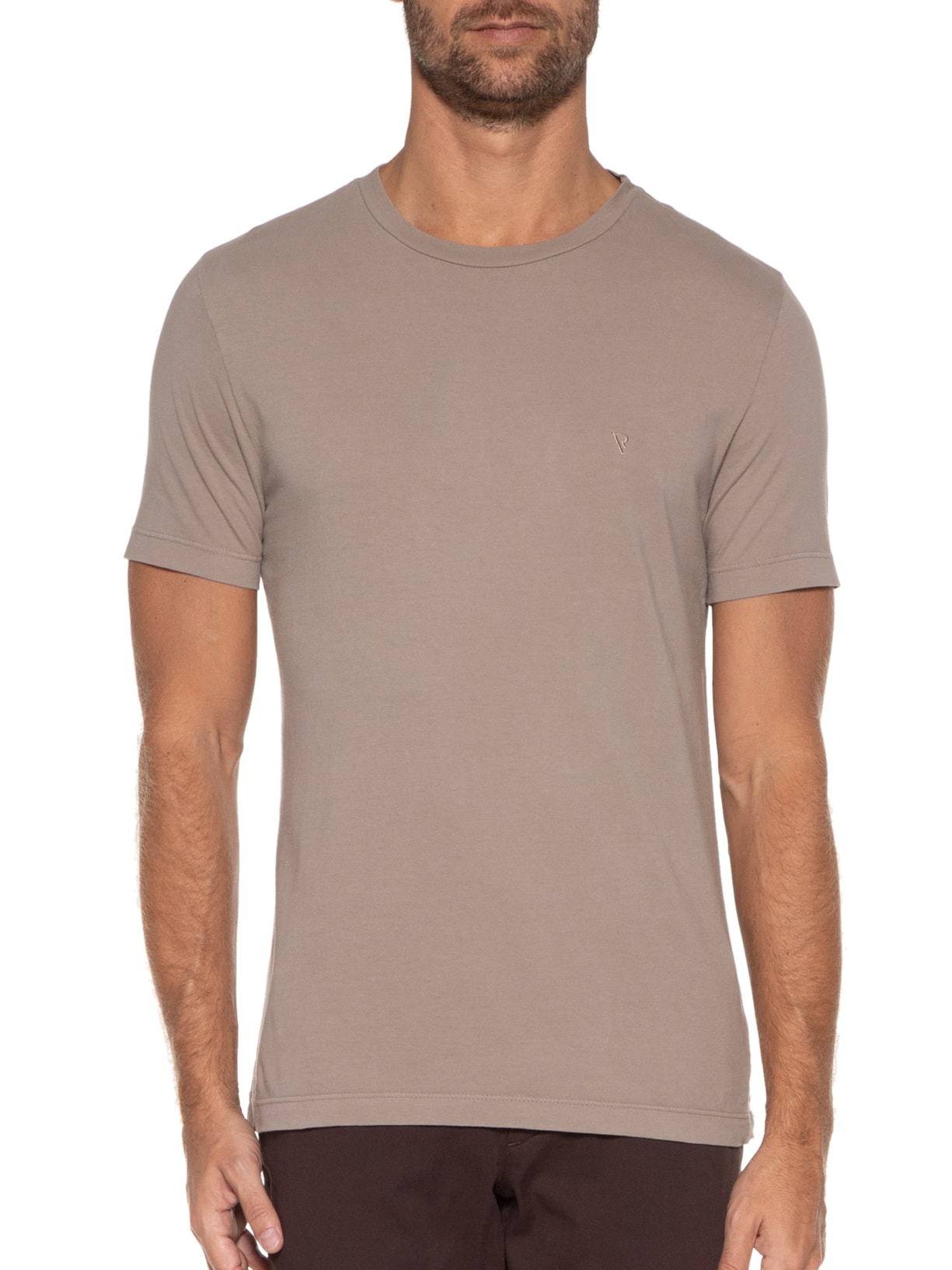 Camiseta Masculina Manga Curta Malha Gd Basica Careca Cinza Vr