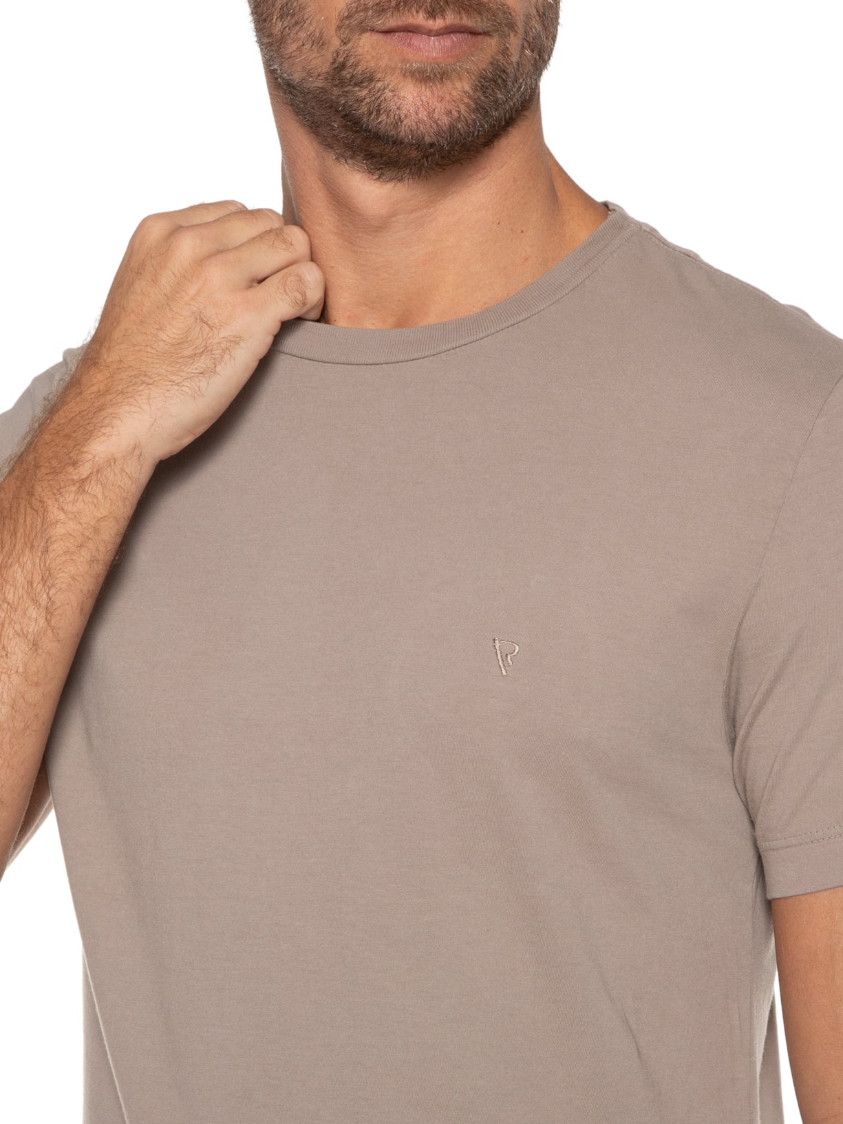 Camiseta Masculina Manga Curta Malha Gd Basica Careca Cinza Vr