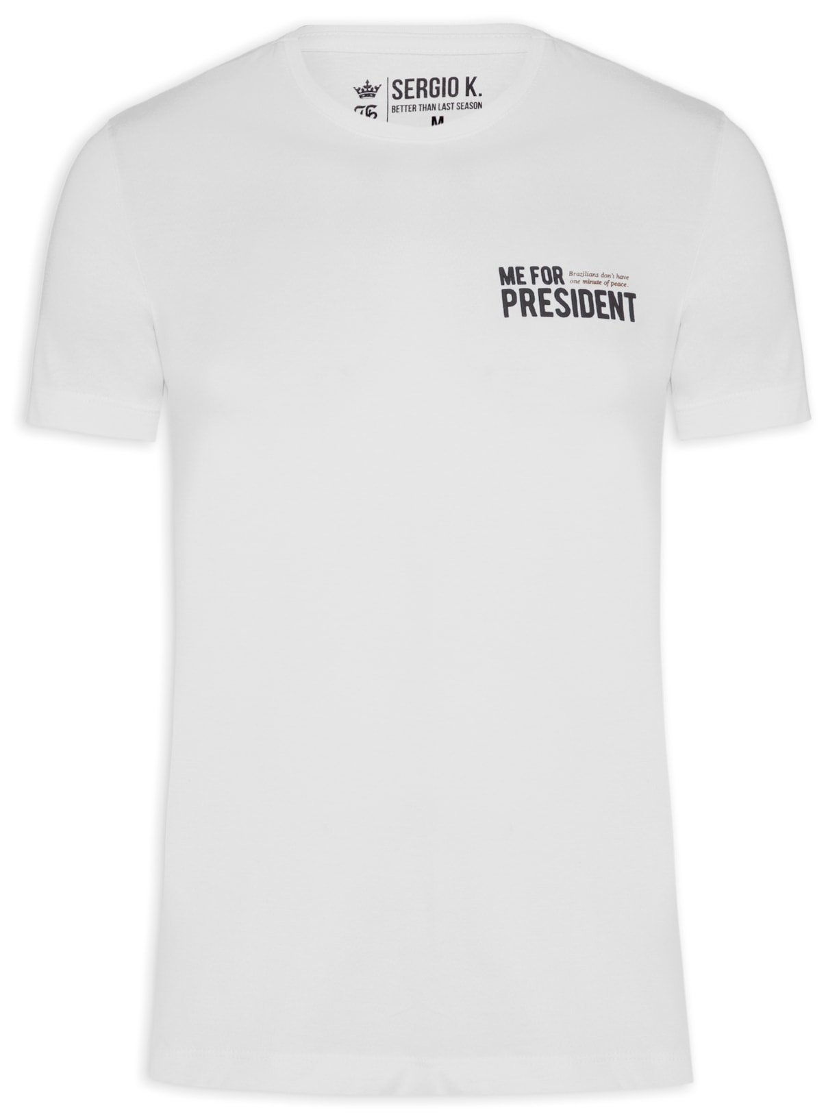 Camiseta Masculina Manga Curta Me For President - Branco