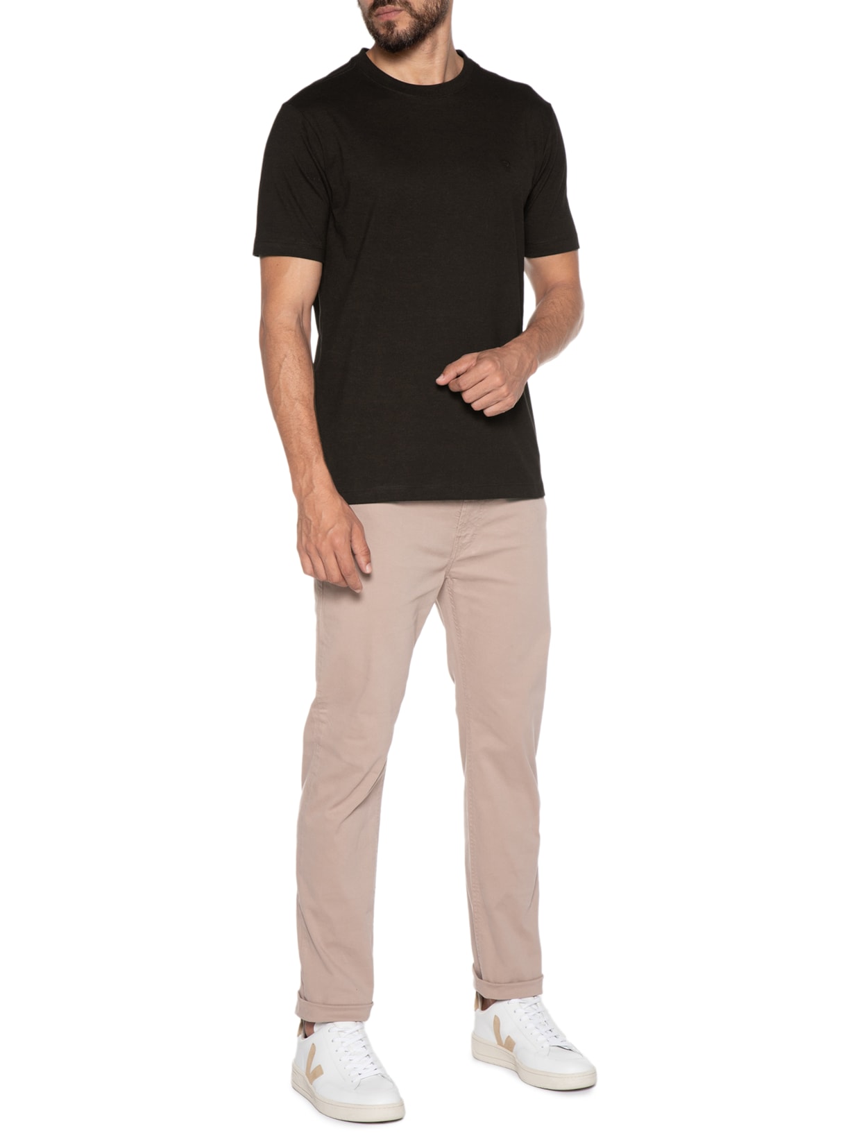 Camiseta Masculina Manga Curta Meia Malha Coffee Marrom Vr