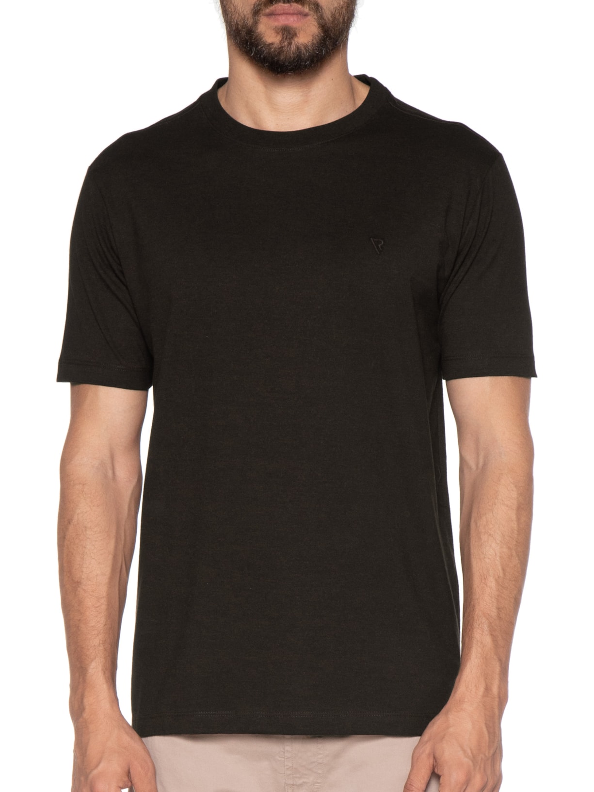 Camiseta Masculina Manga Curta Meia Malha Coffee Marrom Vr