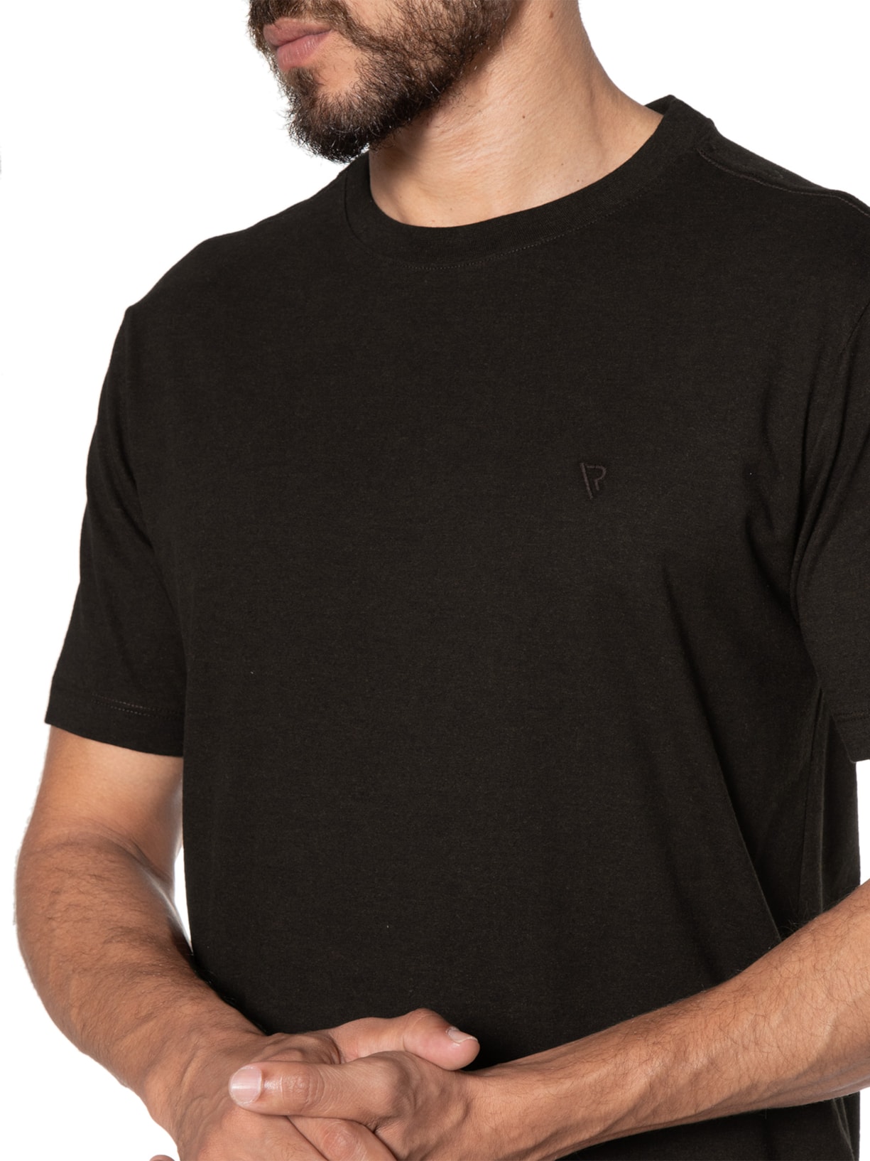 Camiseta Masculina Manga Curta Meia Malha Coffee Marrom Vr