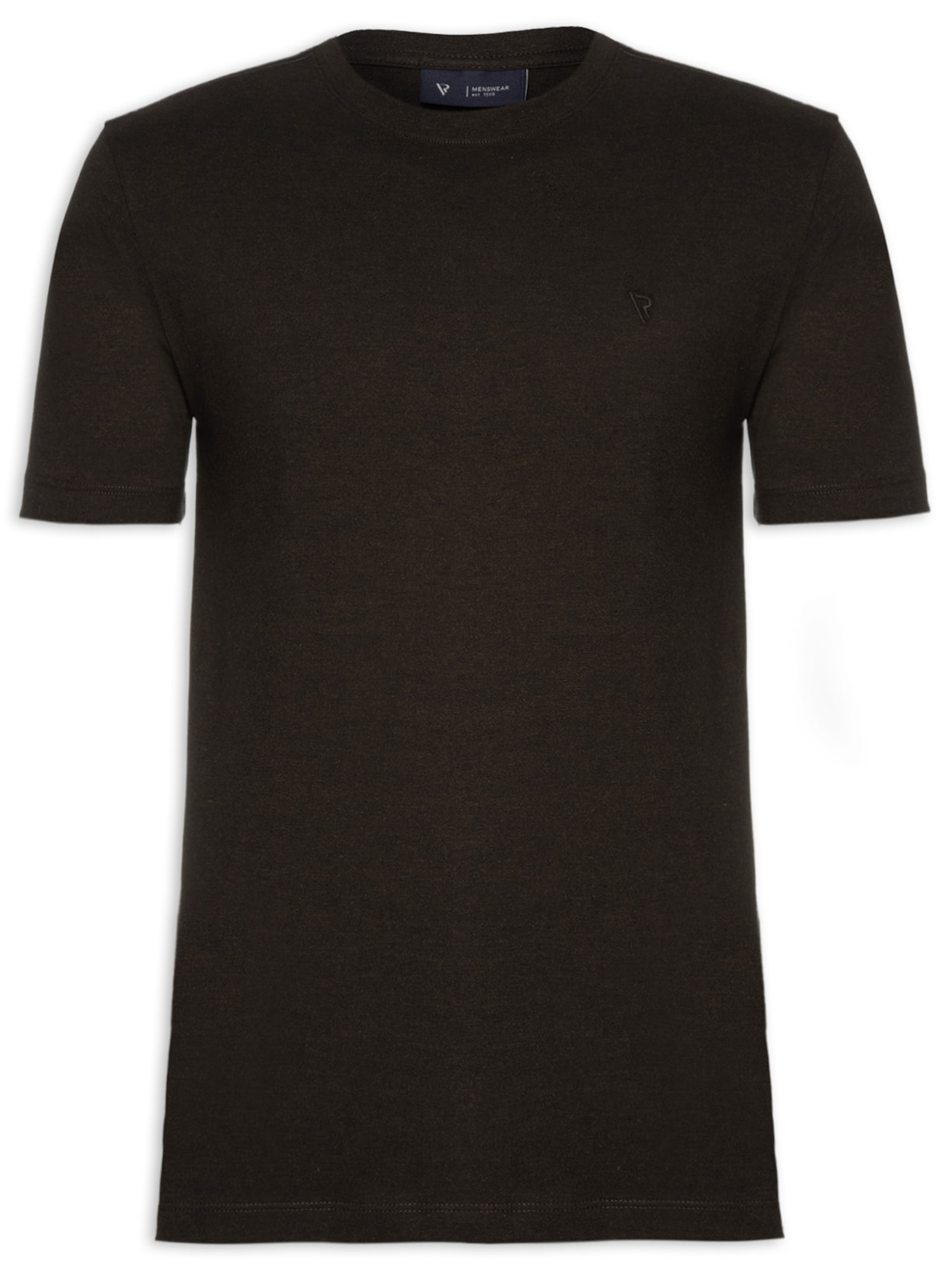 Camiseta Masculina Manga Curta Meia Malha Coffee - Marrom