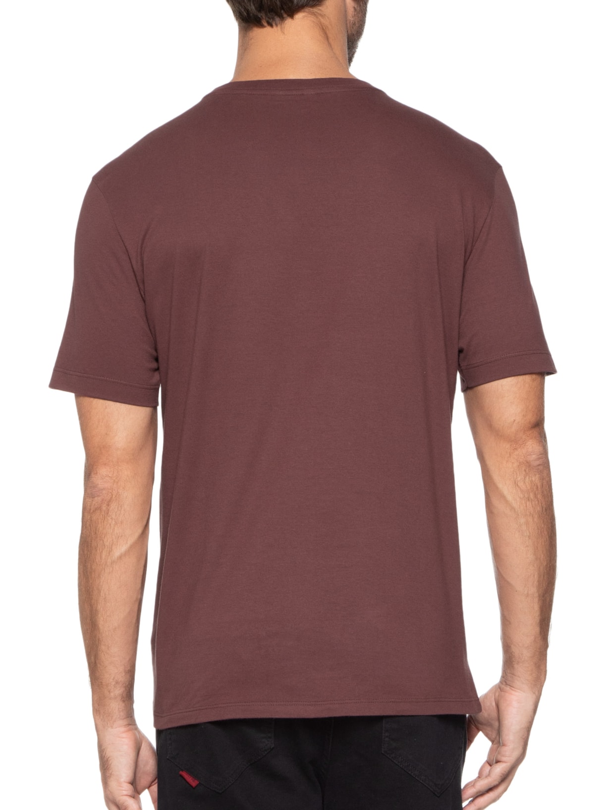 Camiseta Masculina Manga Curta Meia Malha Vinho Calvin Klein - White Label