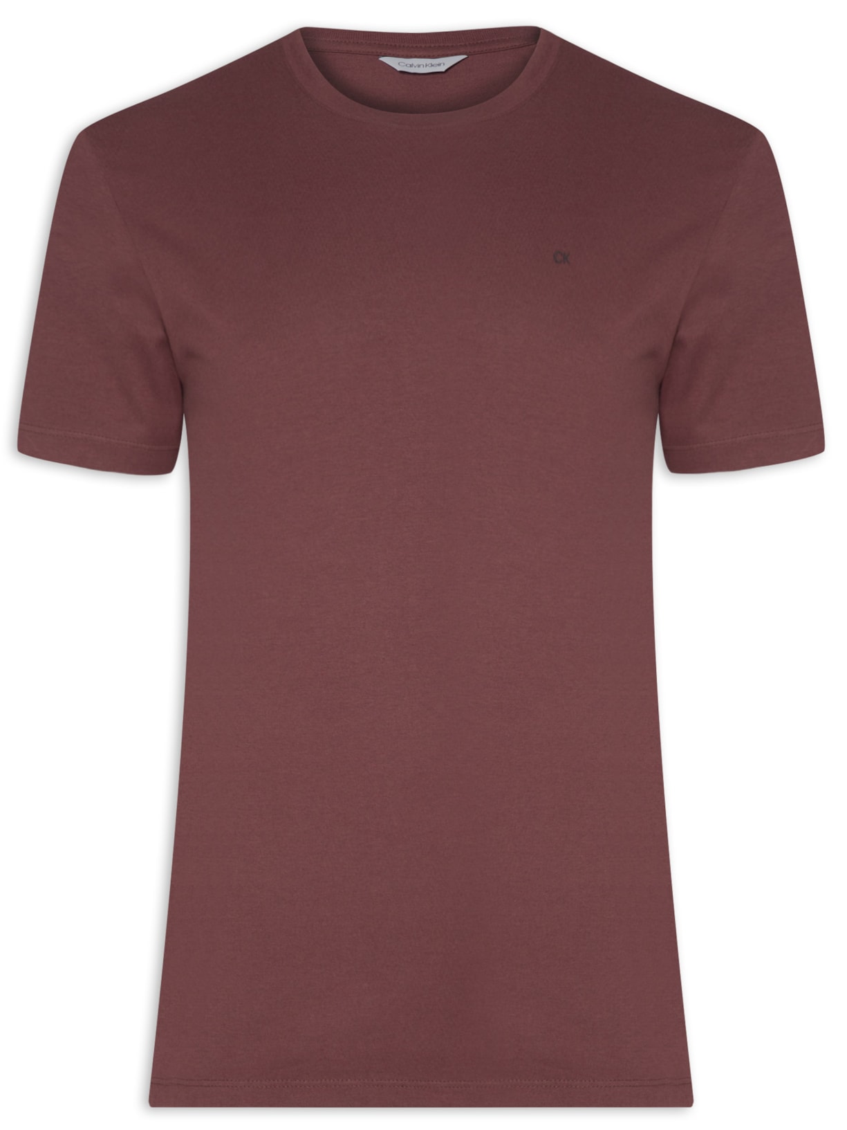 Camiseta Masculina Manga Curta Meia Malha Vinho Calvin Klein - White Label
