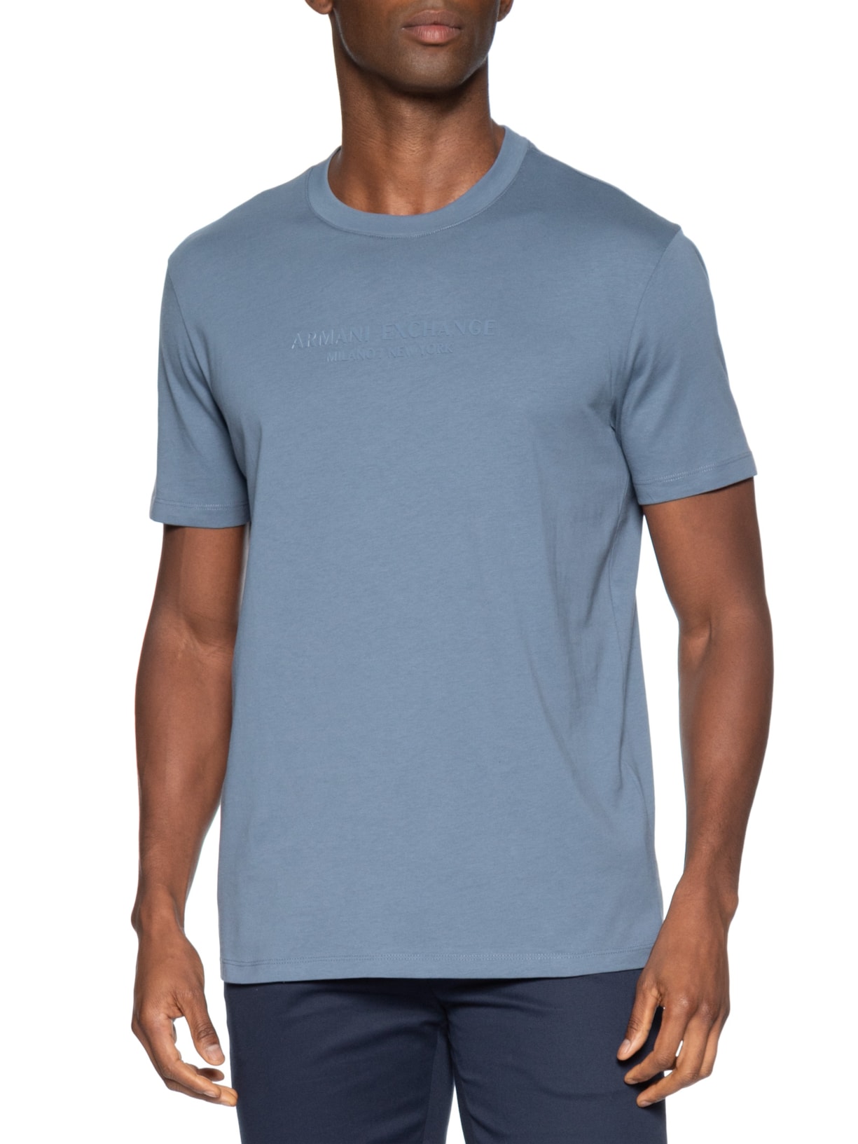 Camiseta Masculina Manga Curta Milano New York Azul Armani Exchange