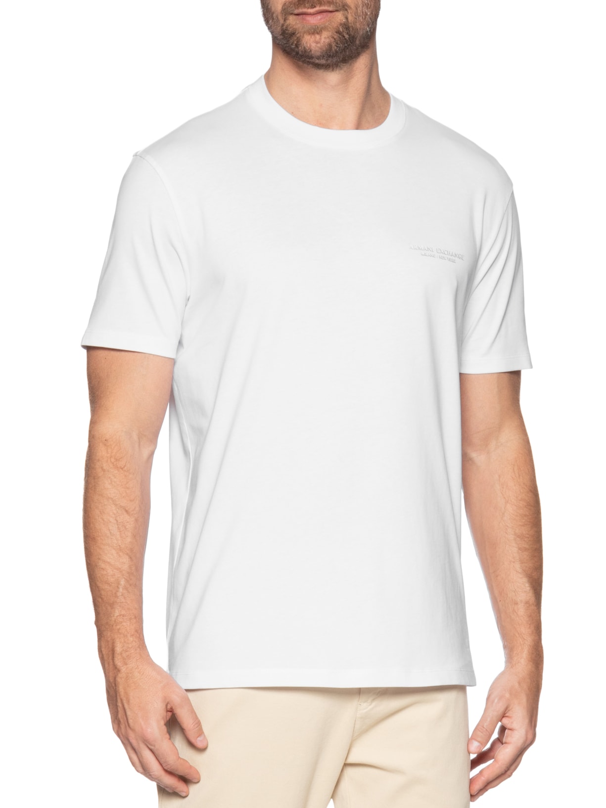 Camiseta Masculina Manga Curta Mini Milano Branco Armani Exchange