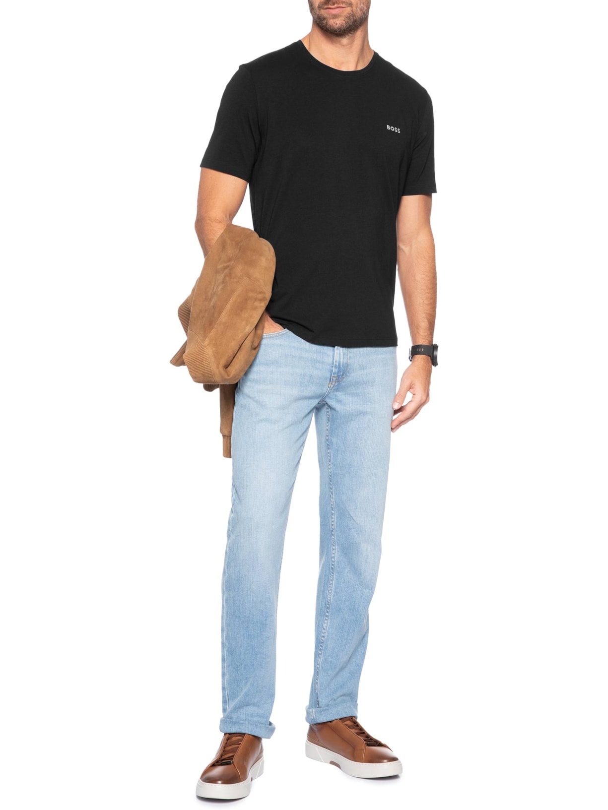 Camiseta Masculina Manga Curta Mix &Match R Preto Boss