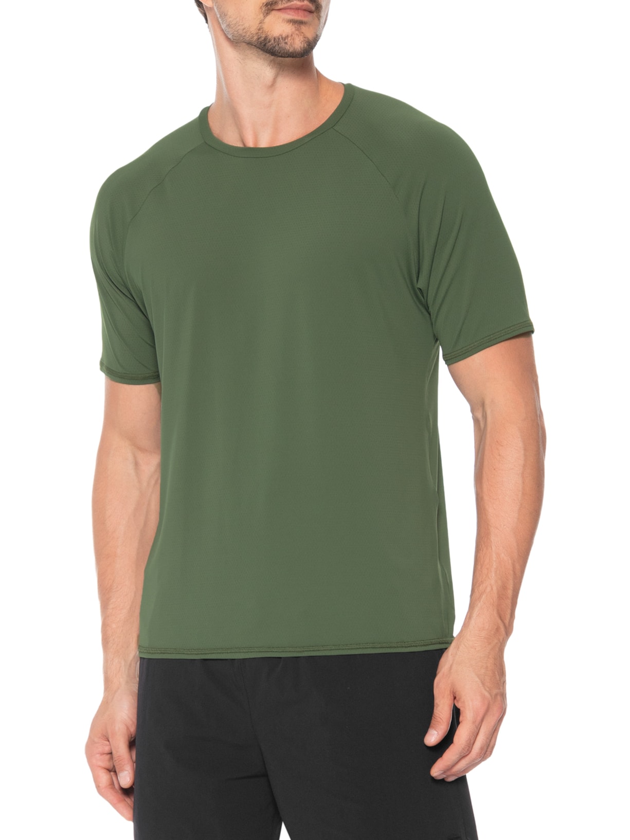 Camiseta Masculina Manga Curta Move Verde Militar Body For Sure