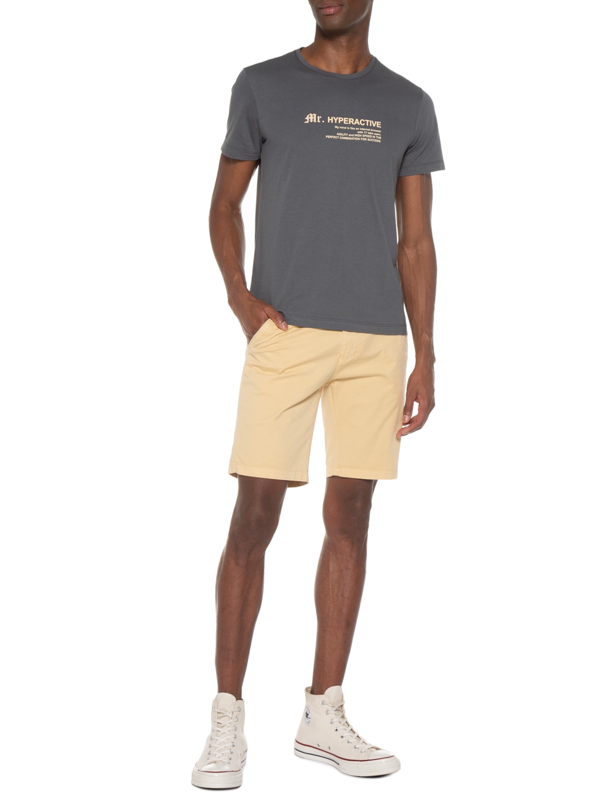 Camiseta Masculina Manga Curta Mr Hyperacti Cinza Sergio K